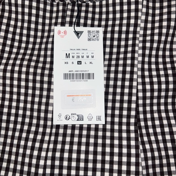 Zara Black and White Checkered Blouse - Picture 5 of 5